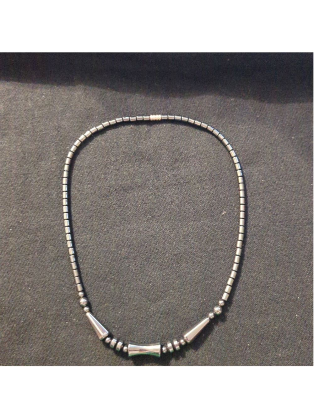 Gunmetal Black Hematite Beaded Statement Necklace